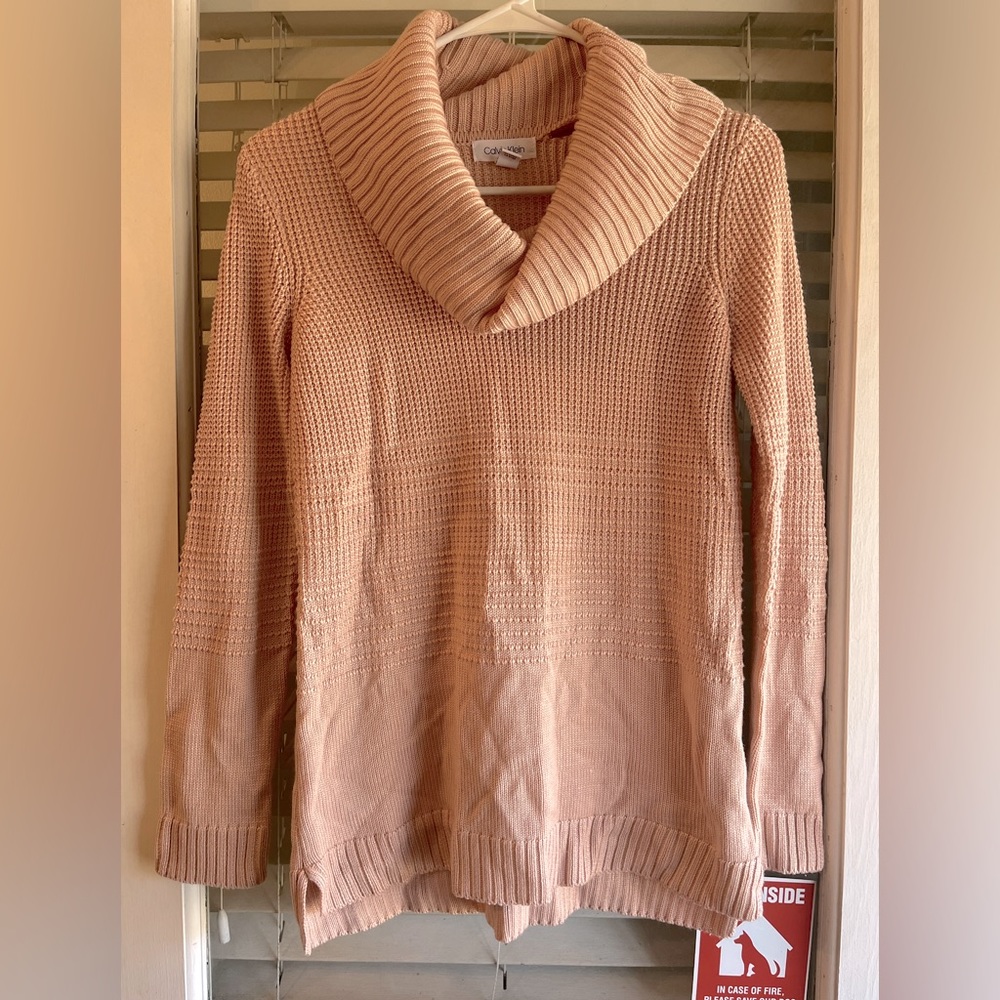 Calvin Klein Cowl Neck Sweater - Pink! XS - Used